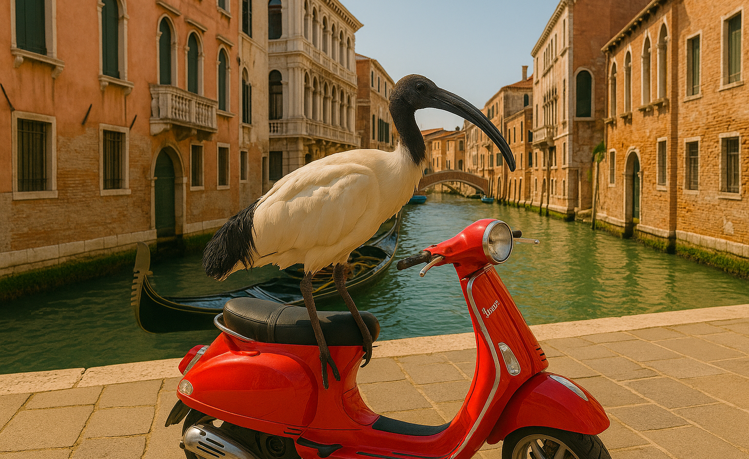 Bin chicken on a Vespa